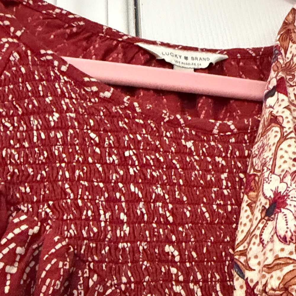 Lucky Brand Bundle Red, Pink, and Cream Blouses - Picture 5 of 10